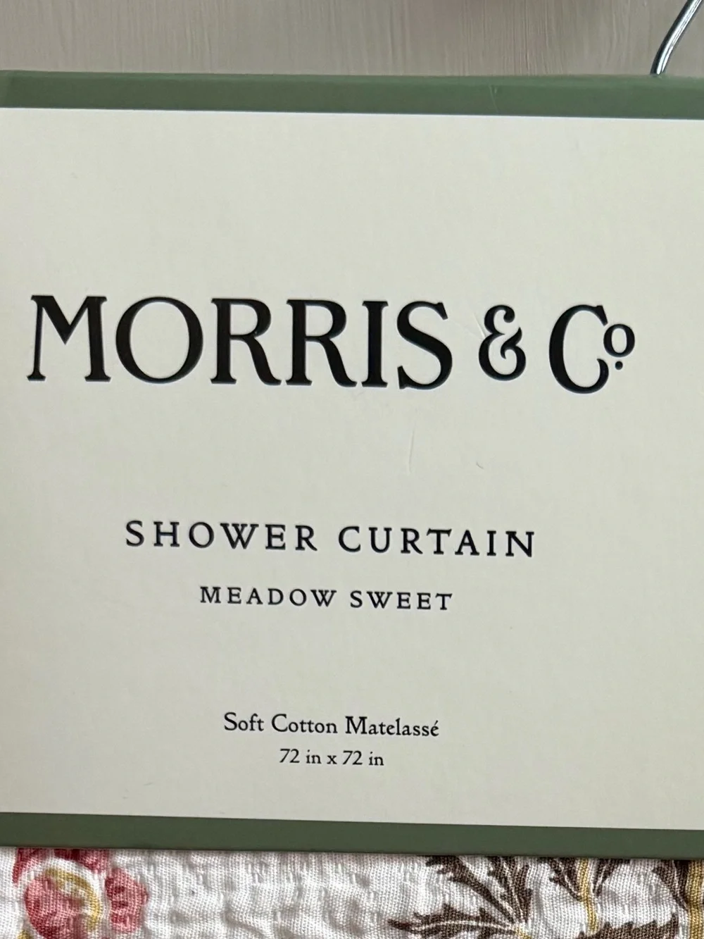 Morris & Co. NWT Meadow Sweet  Floral Shower Curtain Cream & Brown 72